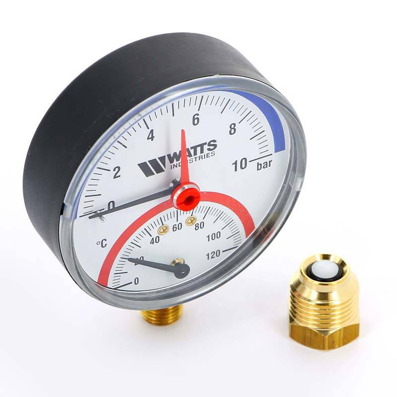 Термоманометр радиальный Watts F+R 828 10 бар 120 °C 1/2 10025525