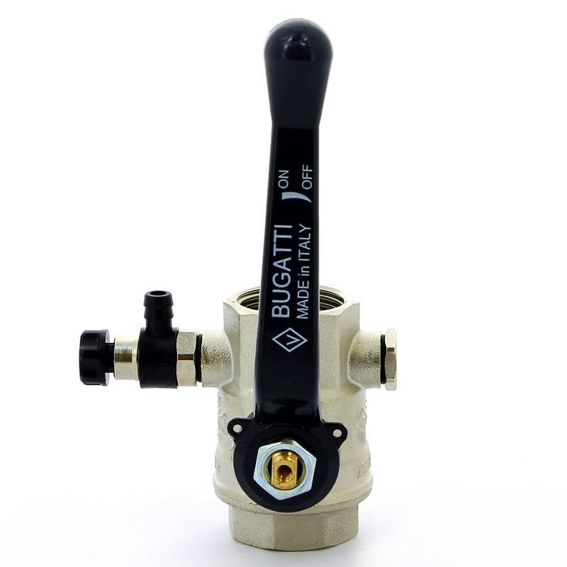 Кран шаровой Bugatti OREGON ВВ с заглушкой и дренажным вентилем рычаг 1 03300029