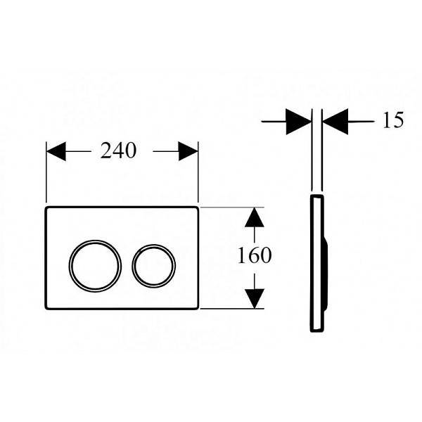 Кнопка смыва для инсталляции Boheme пластик 24х1.5х16 см белый 660