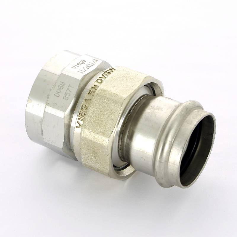 Муфта разъемная Viega Sanpress Inox 35х1 1/4 пресс-В с плоским уплотнением 437541