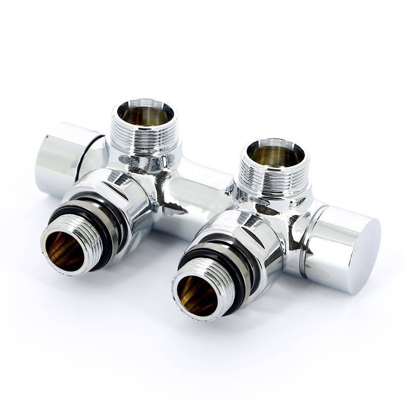 Узел ручной угловой Carlo Poletti с запорным клапаном без байпаса хром V48100BSB