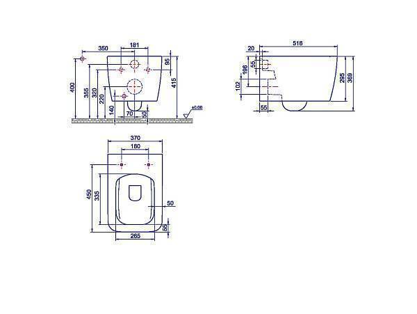 Унитаз подвесной Boheme Zen с функцией биде 51.8х37х36.9 см белый матовый 967-2-WM