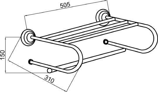 Полка для полотенец с полотенцедержателем Boheme Medici бронза 10627