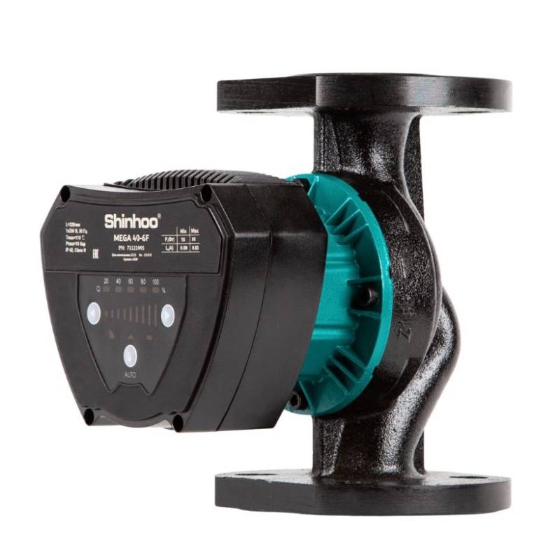 Насос циркуляционный энергосберегающий Shinhoo MEGA 40-10F фланцевый 220 В 71121006