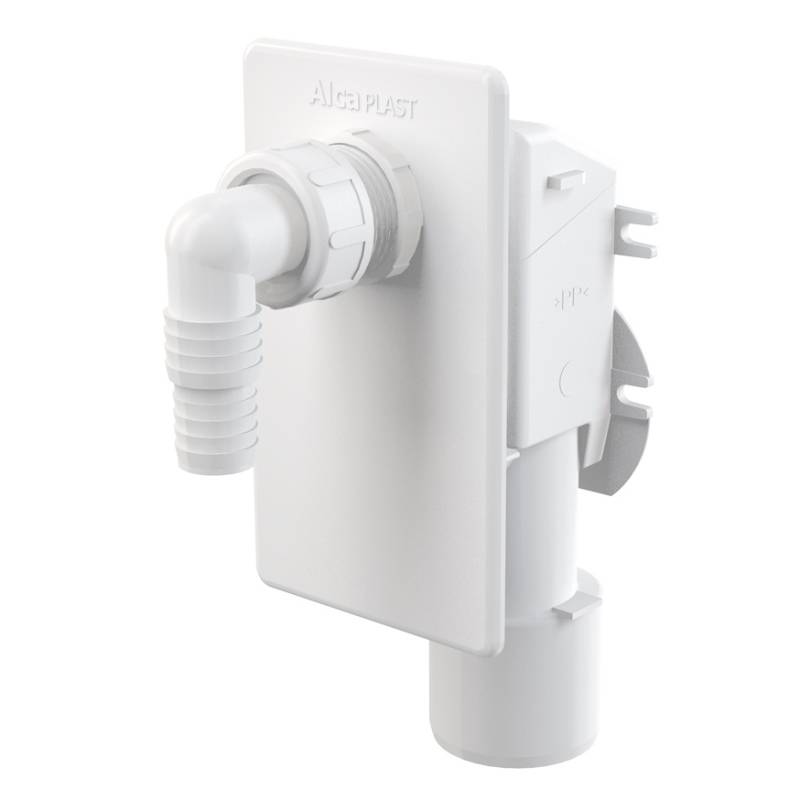 Сифон для стиральной машины Alcaplast скрытого монтажа пластиковый белый APS4
