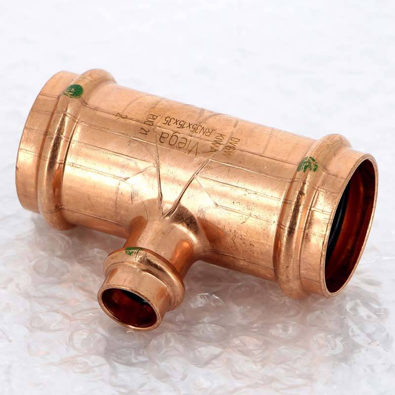 Тройник пресс медный Viega Profipress 35x15x35 мм 324865