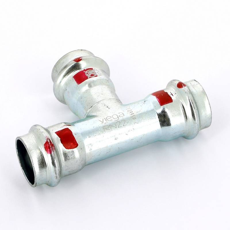 Тройник пресс Viega Prestabo оцинкованная сталь 22 мм 558635