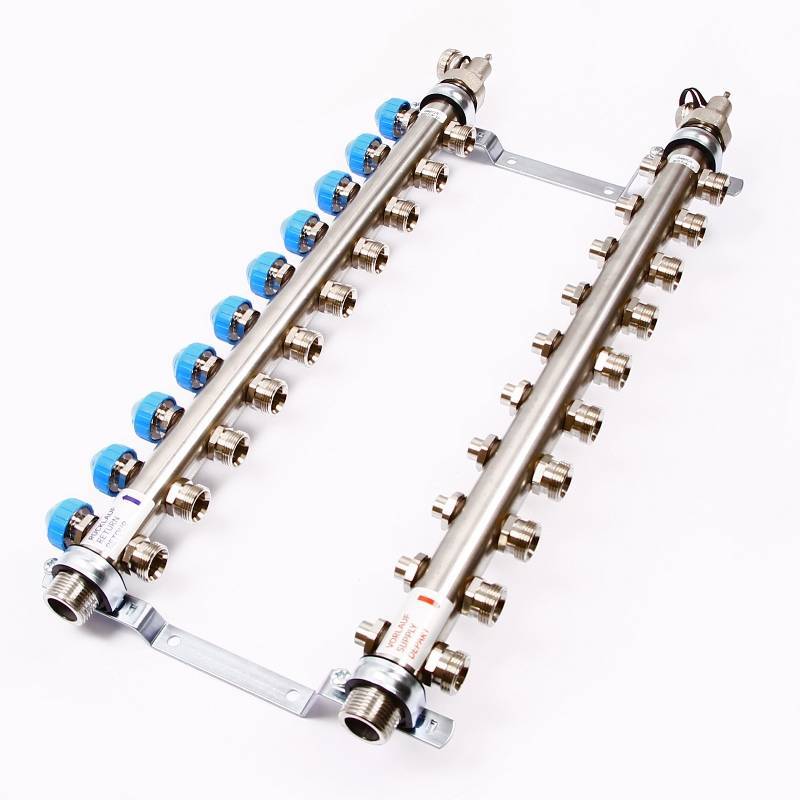 Коллекторная группа Uni-Fitt 1 x 3/4 10 выходов с балансировочными и термостатическими вентилями 456W4310