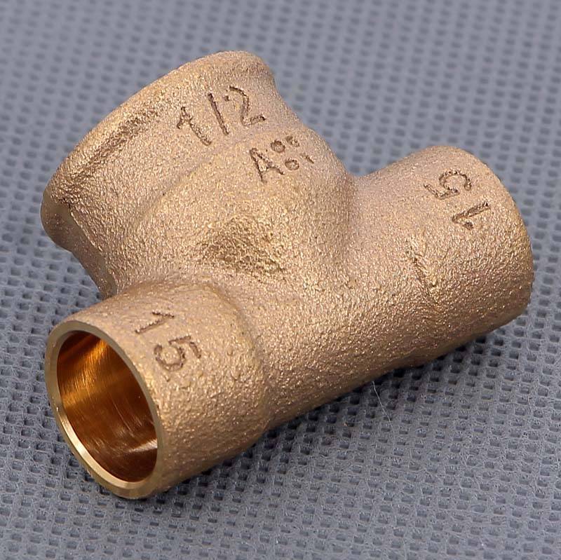 Тройник бронзовый под пайку Viega 15х1/2 ВР 102401