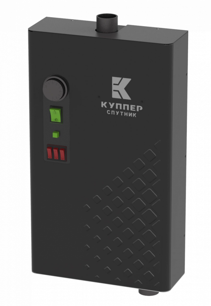 Котел отопительный твердотопливный Теплодар Куппер Спутник (2.0) - 6 черный АОК.88.000.00-03