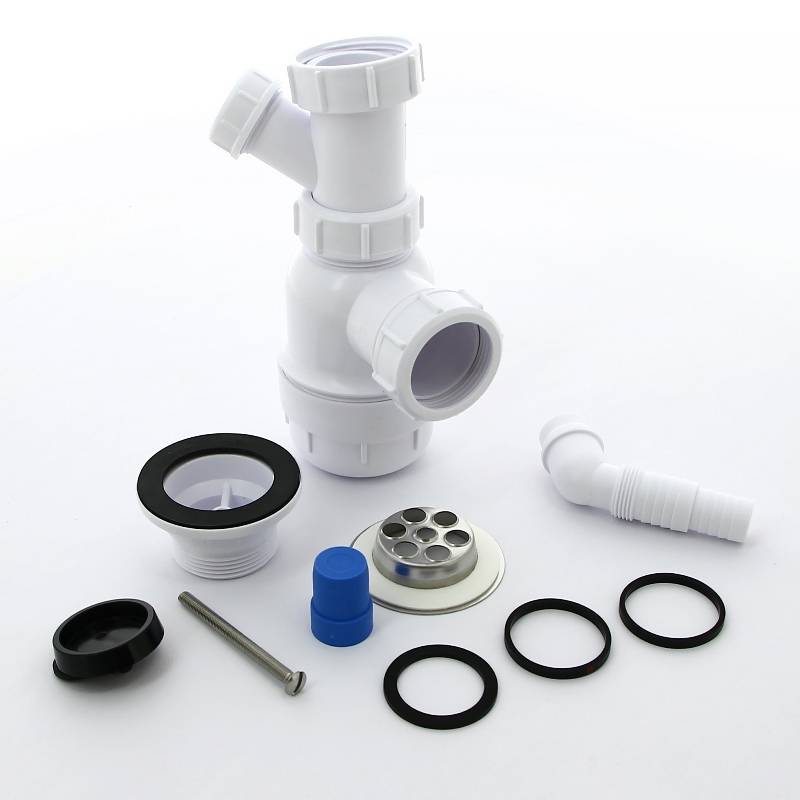 Сифон McAlpine бутылочный 1 1/2 x 40 мм с выпуском 70 мм и адаптером для слива MRSK3