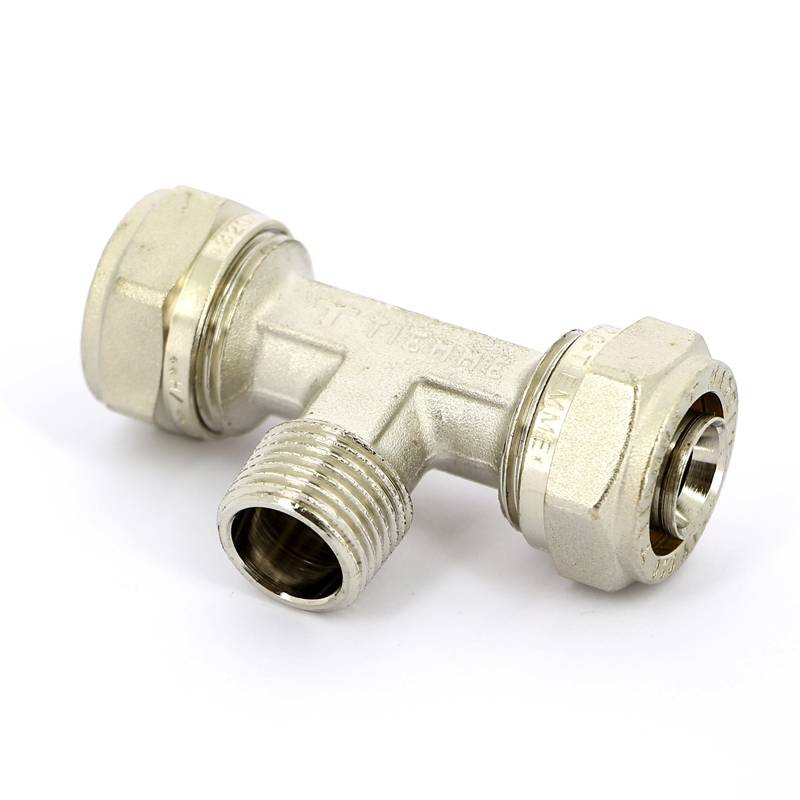 Тройник обжимной Tiemme никелированный 20x3/4x20 наружная резьба 1600076