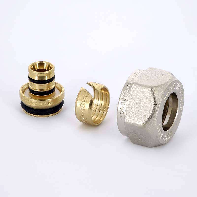 Соединитель обжимной Uni-Fitt 16x2.0 мм - 3/4 EK никелированный 680N1634