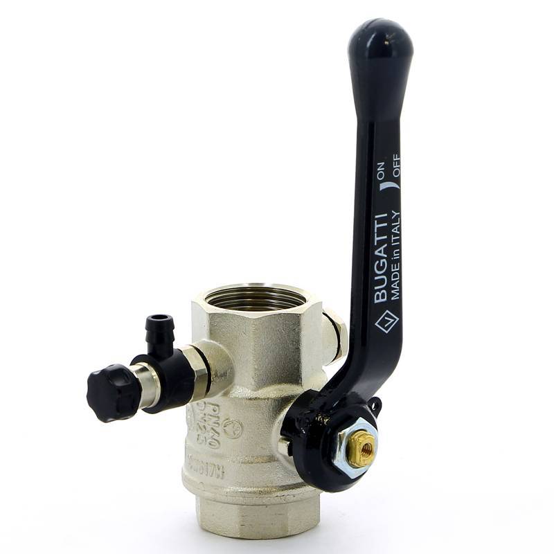 Кран шаровой Bugatti OREGON ВВ с заглушкой и дренажным вентилем рычаг 1 03300029