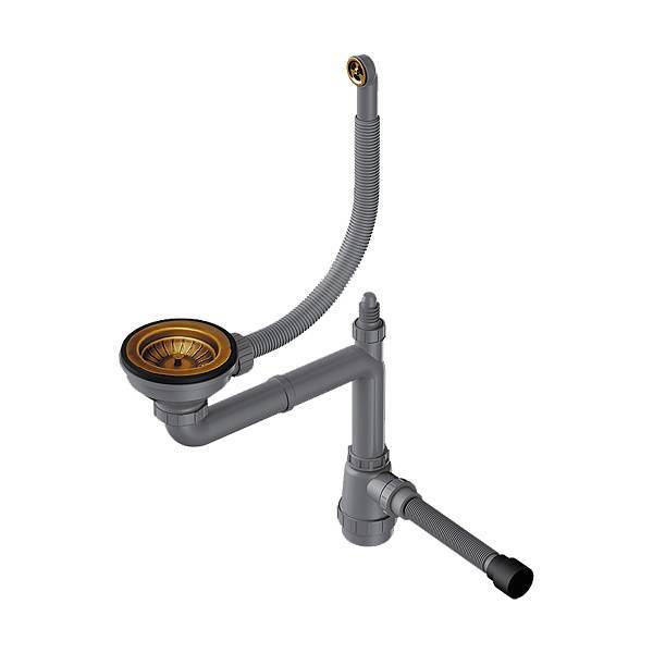 Арматура для одночашевых моек Omoikiri WK-1CL-R-AB022 с круглым переливом античная латунь 4956615