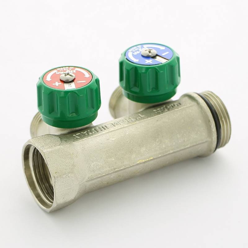 Коллектор с вентилями Uni-Fitt 1 НВ 2 выхода 3/4 EK 90° 50 мм 410N4320