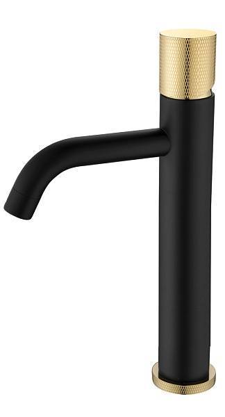 Смеситель для раковины высокий Boheme Stick Black Touch Gold 122-BG.2