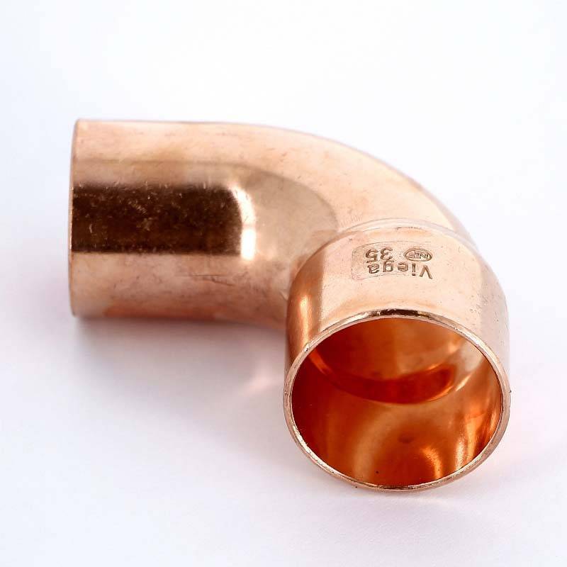 Угол медный 90 градусов однораструбный под пайку Viega 35 мм 107079