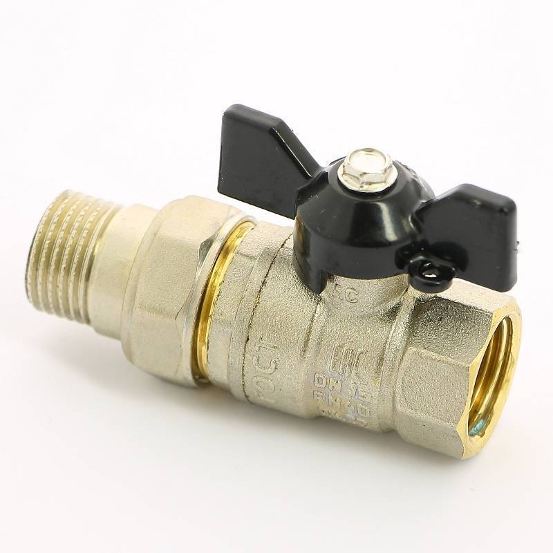 Кран шаровой LD Pride НВ 1/2 полнопроходной с разъемным соединением бабочка 47.306.15