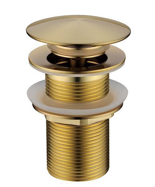 Донный клапан для раковины Boheme Uno автомат с переливом матовое золото 612/2-MG