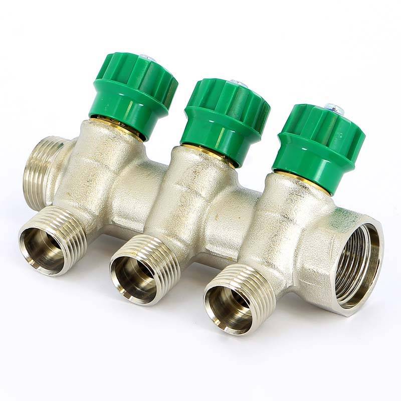 Коллектор с вентилями Tiemme 3/4 3 выхода 1/2 36 мм 1840002