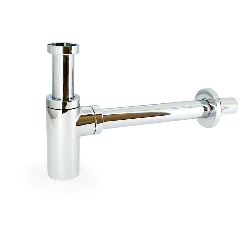 Сифон бутылочный Elite 1 1/4 отвод 300 мм, с розеткой, хром