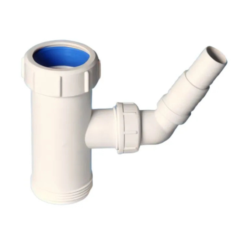 Муфта компрессионная Ду=40ммх 1 1/2«папа» с адаптером под углом для подключения слива бытовой техни