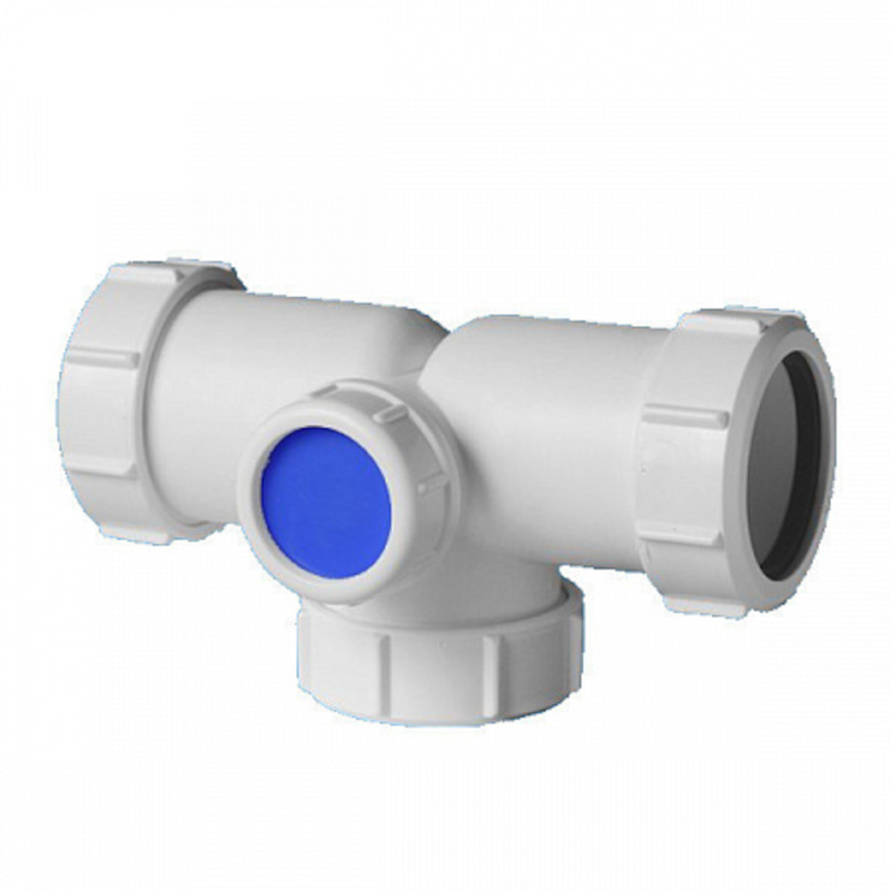 Тройник компрессионный McAlpine 40x40x40 мм с разделением потоков белый 507844