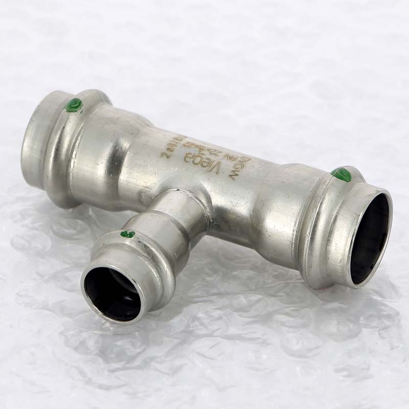 Тройник пресс 22х15х22 нерж.сталь Sanpress Inox SC-Contur