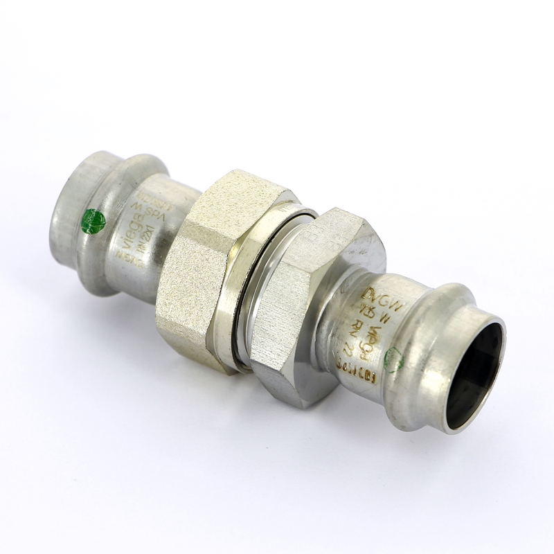 Муфта разборная пресс 22 нерж.сталь, плоская прокладка, Sanpress Inox с SC-Contur