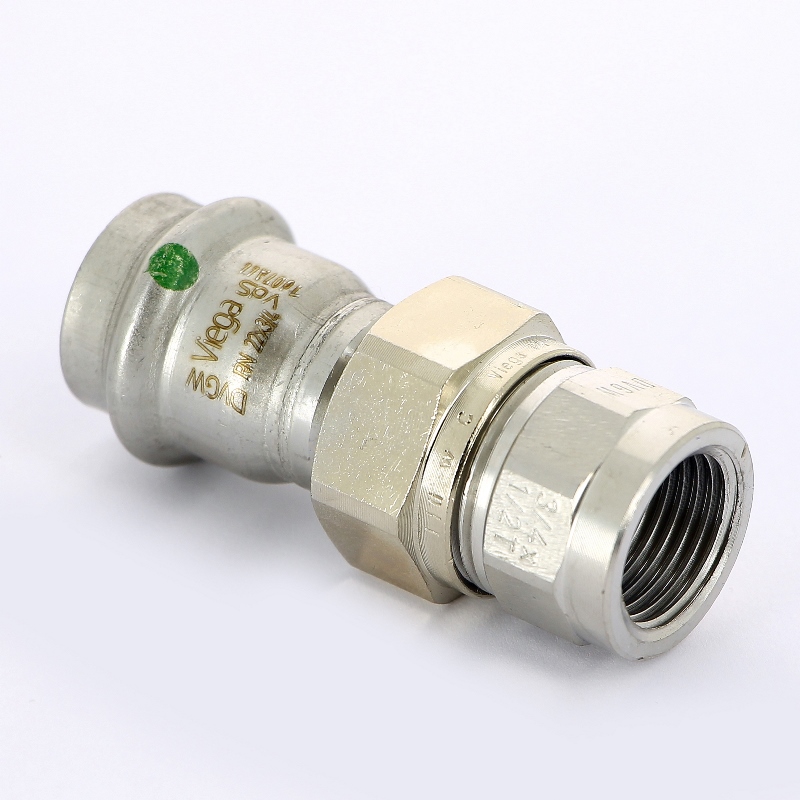 Муфта пресс-В 22x1/2' с разъемным соединением и плоск. прокладкой нерж.сталь Sanpress Inox SC-Contur