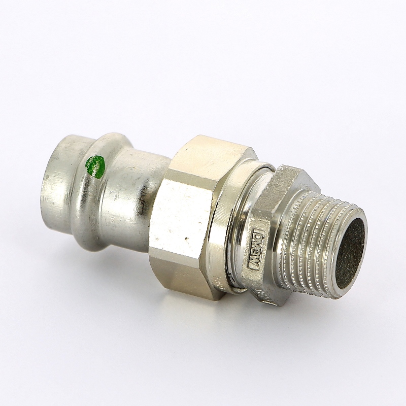 Муфта пресс-Н 18x1/2' с разъемным соединением и плоск. прокладкой нерж.сталь Sanpress Inox SC-Contur