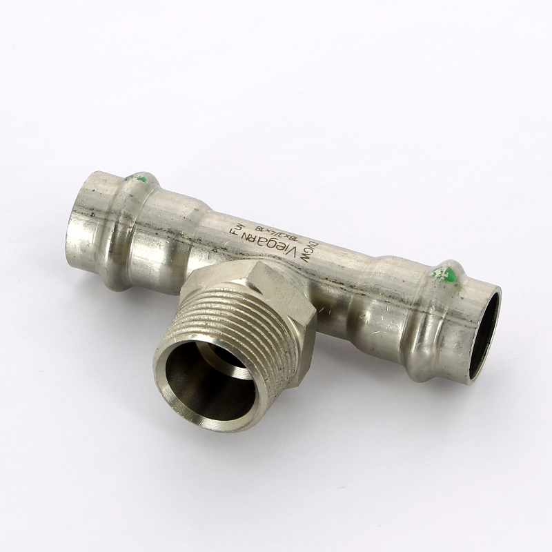 Тройник пресс-Н 18х3/4'х18 нерж.сталь Sanpress Inox  SC-Contur