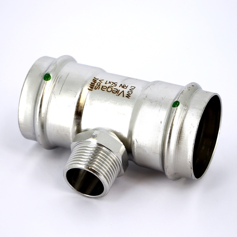 Тройник пресс-Н 54x1'x54 нерж.сталь Sanpress Inox SC-Contur