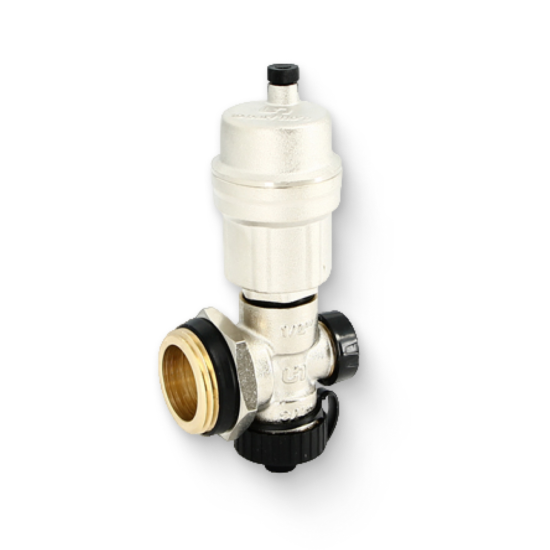 Дренажная группа Н 1 с автоматическим воздухоотводчиком, никелированная