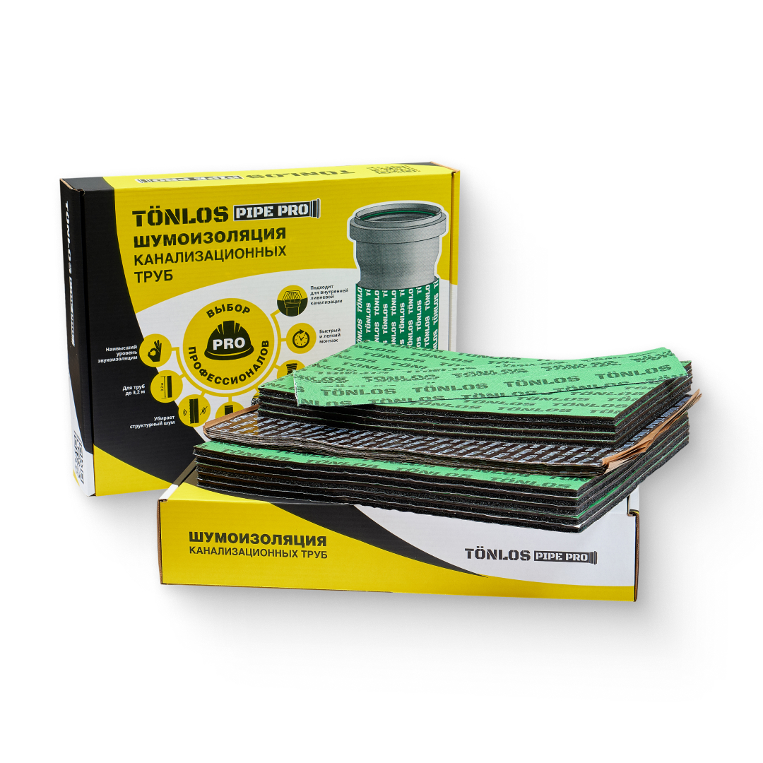Комплект TONLOS PIPE Pro для шумоизоляции канализационных труб
