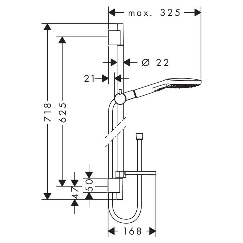 Душевой гарнитур hansgrohe Raindance Select E 120 3jet со штангой 65 см хром 26620000