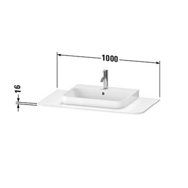 Столешница Duravit Happy D.2 Plus 1000x550x16 мм цвет белый HP031E 22