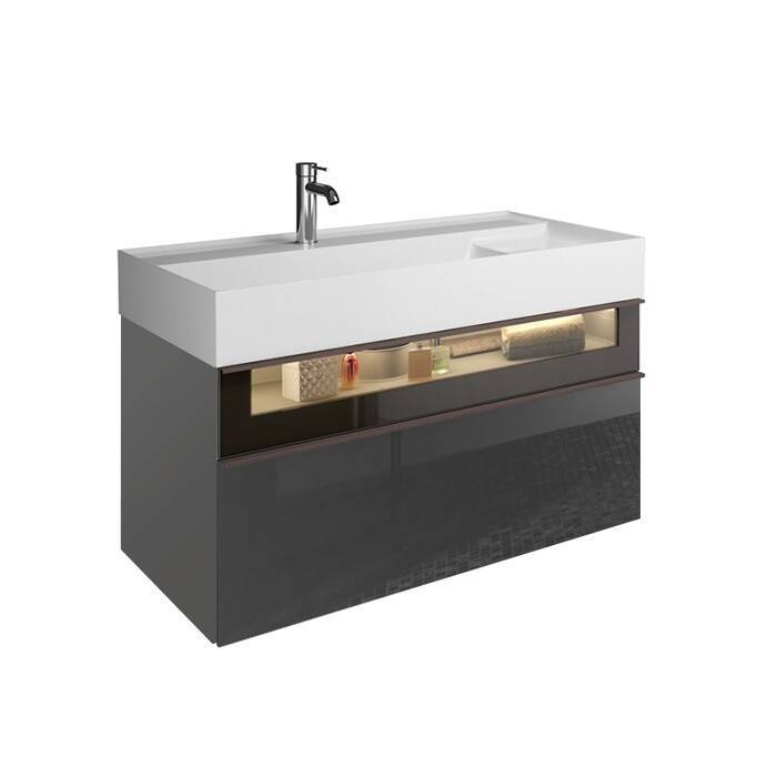 Тумба под раковину Burgbad Yumo 1015х470х610 мм Grey high gloss SFMX102F3194C0001G0179