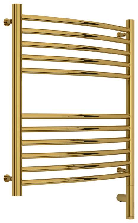 Полотенцесушитель электрический Сунержа Богема 3.0 выгнутая 600x500 мм МЭМ нижнее справа золото 03-5803-6050