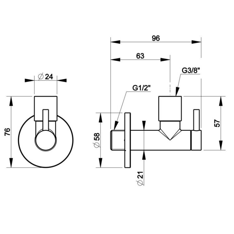 Кран-фильтр угловой Gessi Technical Accessories 1/2 x 3/8 дюйма Warm Bronze PVD 01411735