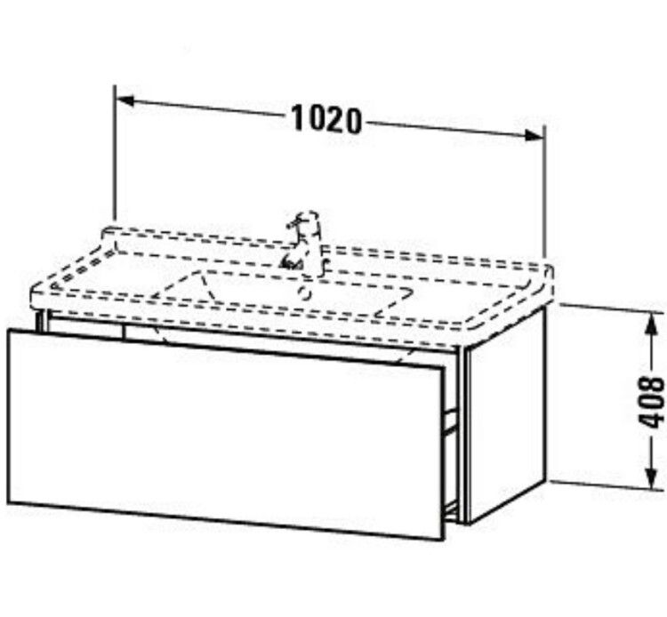 Тумба под раковину Duravit L-Cube 1020x469x408 мм подвесная белый матовый LC616601818