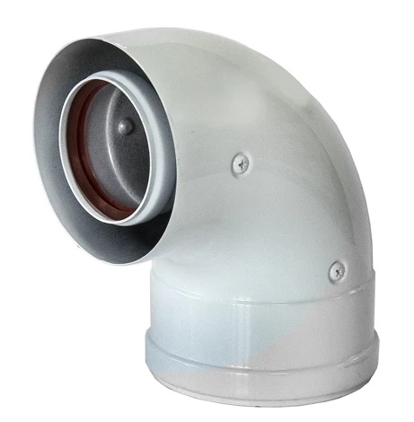 Отвод коаксиальный ZOTA 90° 60/100 мм 00-00002155