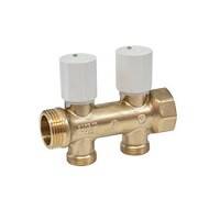 Коллектор сборный Giacomini R583V 1 x 18 на 2 выхода с регулирующими клапанами R583VY032