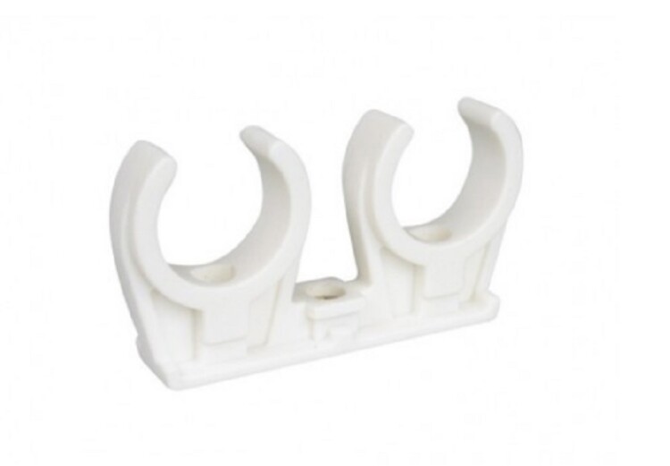 Клипса двойная Flamco D-14-15 белая с латунной втулкой M6 100 шт 0853215