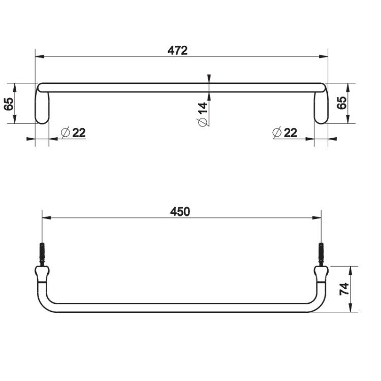 Полотенцедержатель Gessi Goccia 450 мм черный матовый 38100299