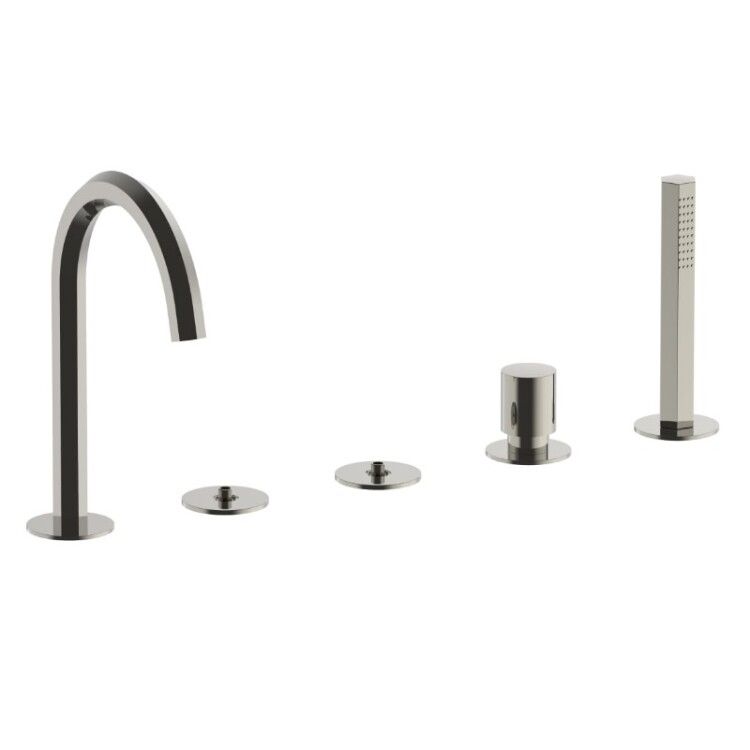 Смеситель для ванны и душа Fantini Venezia на борт ванны цвет Polished Nickel PVD 2995N465S