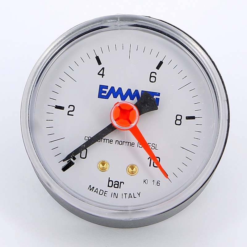Манометр аксиальный Emmeti 63 мм 10 бар 1/4 00616010