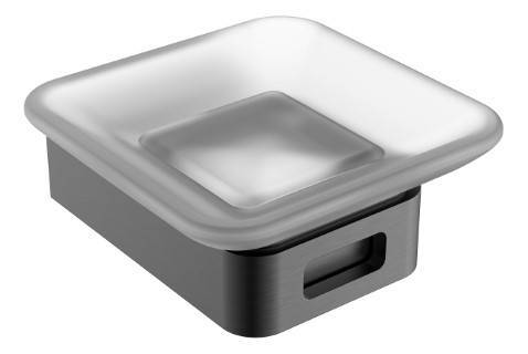 Мыльница подвесная Boheme Q квадратная оружейная сталь 10943-GM