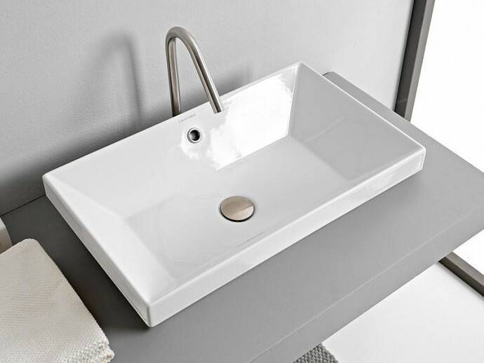 Раковина накладная Scarabeo Teorema 2.0 60x36 см без отверстия для смесителя белая 5131